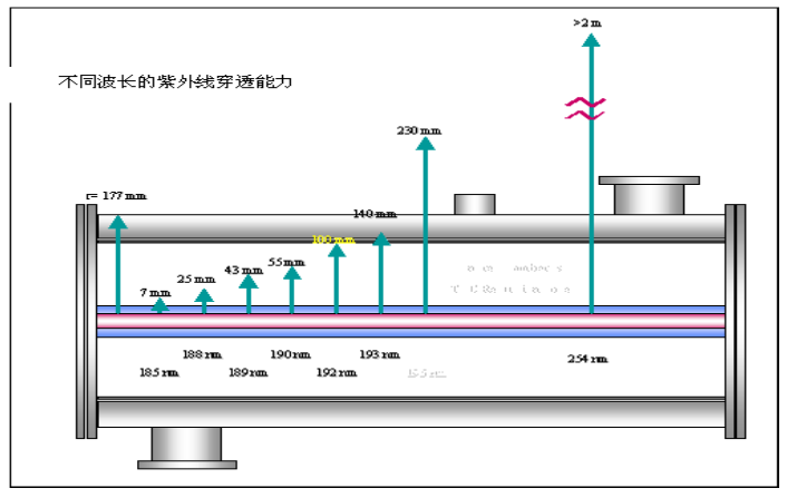 紫 外 線 穿 透 能 力 圖 示